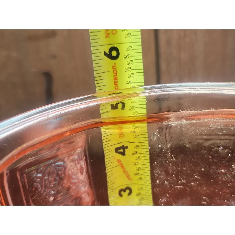 Vintage Pink Depression Glass Paneled Cookie Jar No Lid,